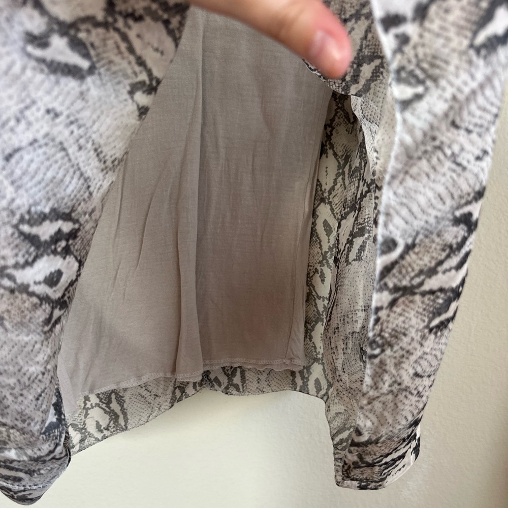 Sofia Italy Silk Snake Python Print Tee Blouse - image 5